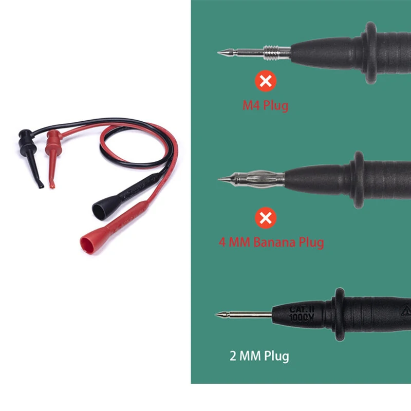 Universal Multimeter Test Hooks with 2mm Direct Plug Digit Meter Probe Hook Design Ideal for Electrical and Electronic Testing Applications Secure Connection and Increased Safety — view 5