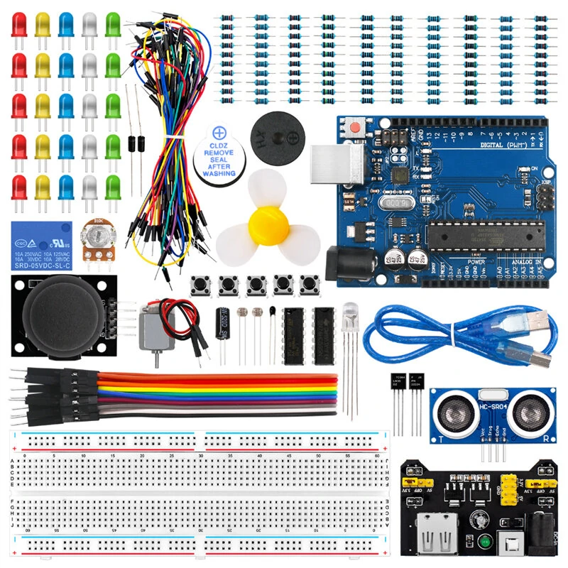 UNOR3 Development Board 830-hole Breadboard Improved Learning Starter Kit or DIY Robot Programming — image 1