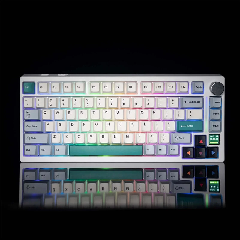 Upgrade GAMAKAY TK75 SOCD Mechanical Keyboard with 0.85-inch LCD Display Tri-mode ARGB LEDs Gasket Structure 8000mAh Battery 8K Polling ISO DE & US Layout Gaming Keyboard — view 2