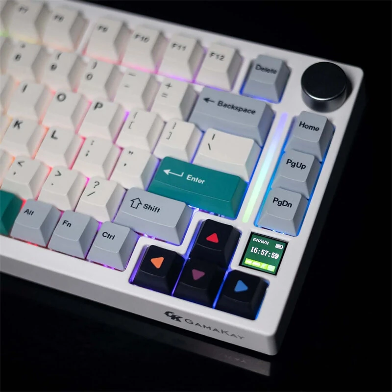 Upgrade GAMAKAY TK75 SOCD Mechanical Keyboard with 0.85-inch LCD Display Tri-mode ARGB LEDs Gasket Structure 8000mAh Battery 8K Polling ISO DE & US Layout Gaming Keyboard — view 5