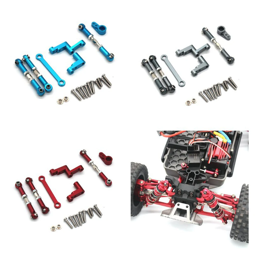 Upgraded Steering Components Steering Rods Servo Arms Servo Rods Accessories For MJX 16207 16208 16209 16210 H16 RC Car Parts — view 2