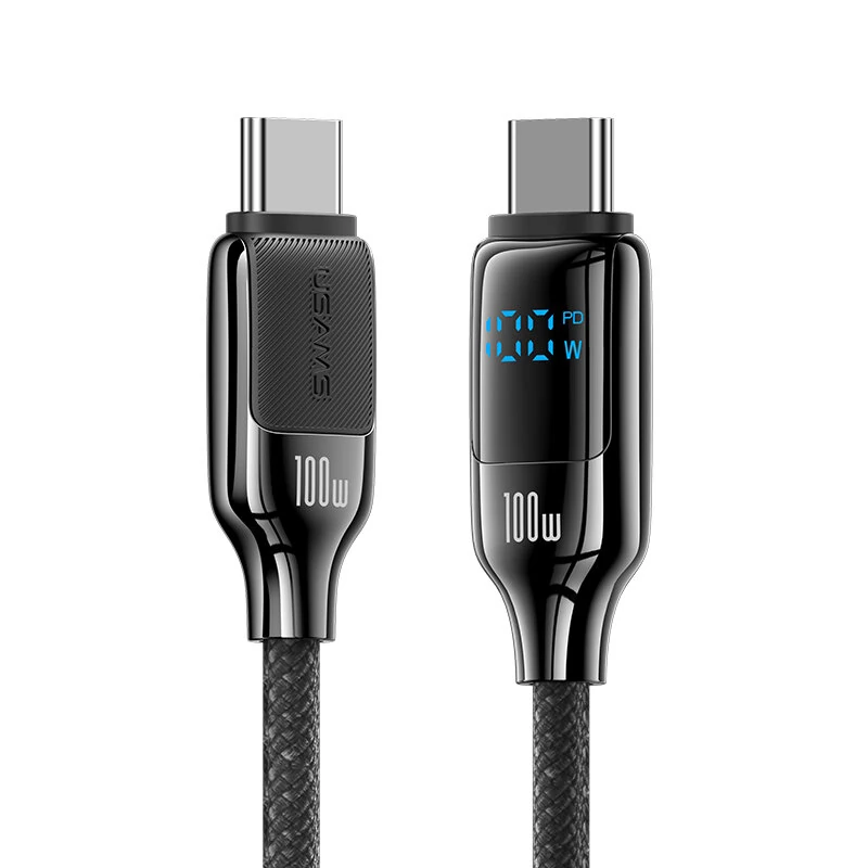 USAMS SJ742 100W Type-C to Type-C Digital Display Cable PD Fast Charging Data Transmission Thickened Copper Core Line 1.2M Long for iPhone 16 16 Pro 15 Pro Max for Samsung Galaxy Z Flip6 for Xiaomi MIX Fold4 — view 2