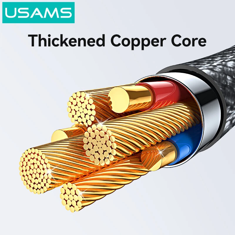 USAMS SJ750 100W Type-C to Type-C Cable PD Fast Charging Data Transmission Tinned Copper Core Line 1.2M Long for iPhone 16 16 Pro 15 15 Plus for Huawei Mate XT for Xiaomi 15pro — view 5