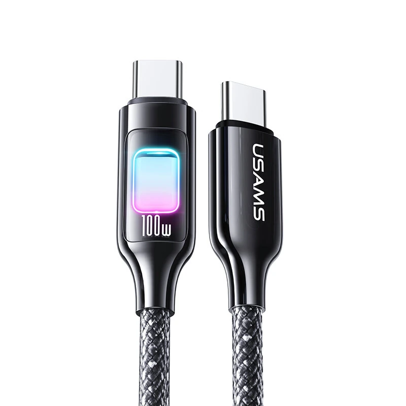 USAMS SJ750 100W Type-C to Type-C Cable PD Fast Charging Data Transmission Tinned Copper Core Line 1.2M Long for iPhone 16 16 Pro 15 15 Plus for Huawei Mate XT for Xiaomi 15pro — view 8