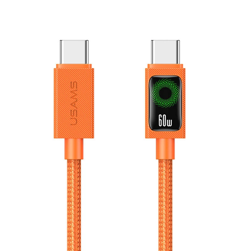 USAMS SJ773 U92 60W Type-C to Type-C Cable Fast Charging Data Transmission Thickened Copper Core Line 1.2M Long for iPhone 17 17Pro 16 15 Pro Max for Huawei Mate XTs for Xiaomi 17pro for SAMSUNG Galaxy Z Flip 7 — view 2