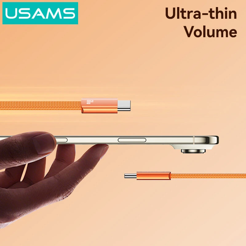 USAMS SJ783 U96 3A PD 60W Type-C to Type-C Cable PD QC AFC FCP Fast Charging Data Transmission Copper Core Line 1.2M Long for iPhone 17 17Pro 16 Pro Max 15 14 for Huawei Mate XTs for OPPO — view 4