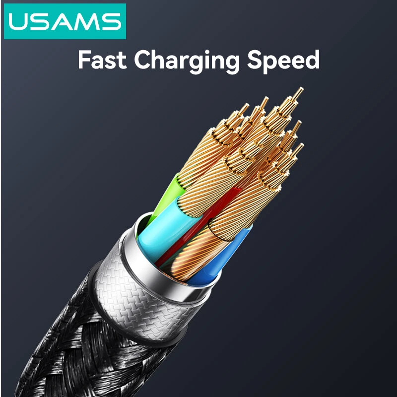 USAMS SJ785 3A 72W USB-C to USB-C+USB-C+Wireless Watch Charging Cable Fast Charging Data Transmission Tinned Copper Core Line 1.2M Long for iPhone 17 17Pro Max for Huawei Mate XTs for OPPO for Apple Watch — view 6