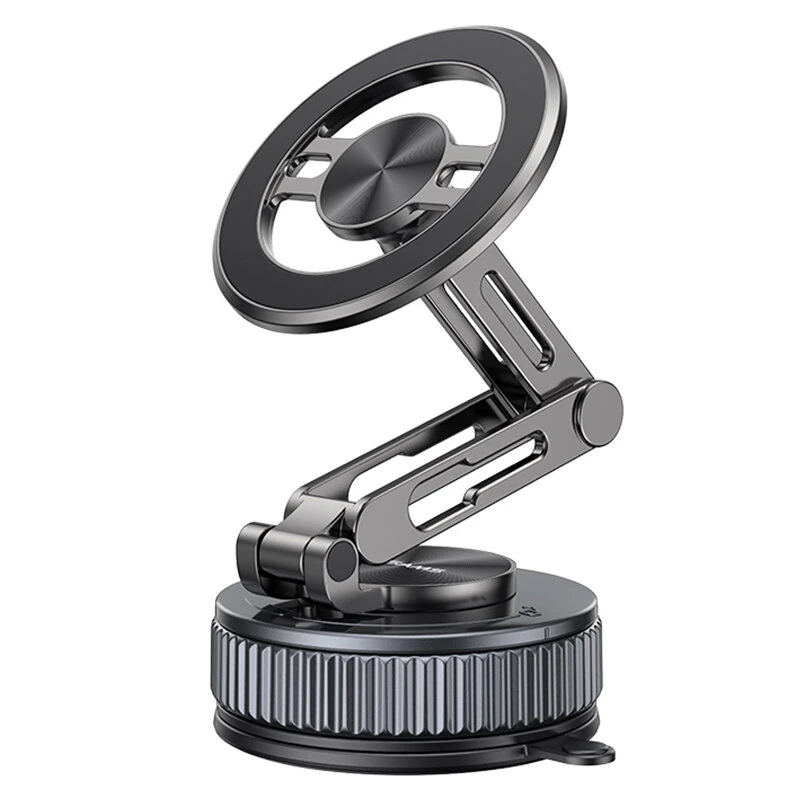 USAMS ZJ087 Vacuum Suction Magnetic Phone Holder N52 Strong Magnet Car Mount 1080° Rotation Foldable Zinc Alloy Dashboard Cell Phone Holder — USAMS