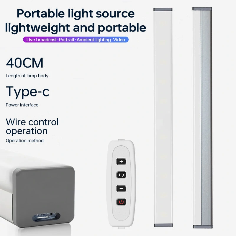 USB Charging 40cm LED Night Light 3 Color Adjustable 80LED 9 Levels Brightness Adjustment for Live Streaming Vlogging Makeup Photography — view 7