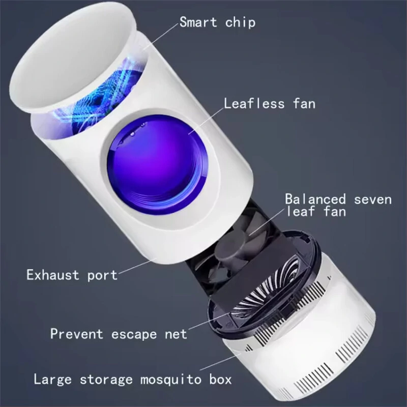 USB Electric Mosquito Killer Lamp LED Light Effective Physical Insect Trap Silent Operation Ideal for Bedroom Office Outdoor Use — view 4