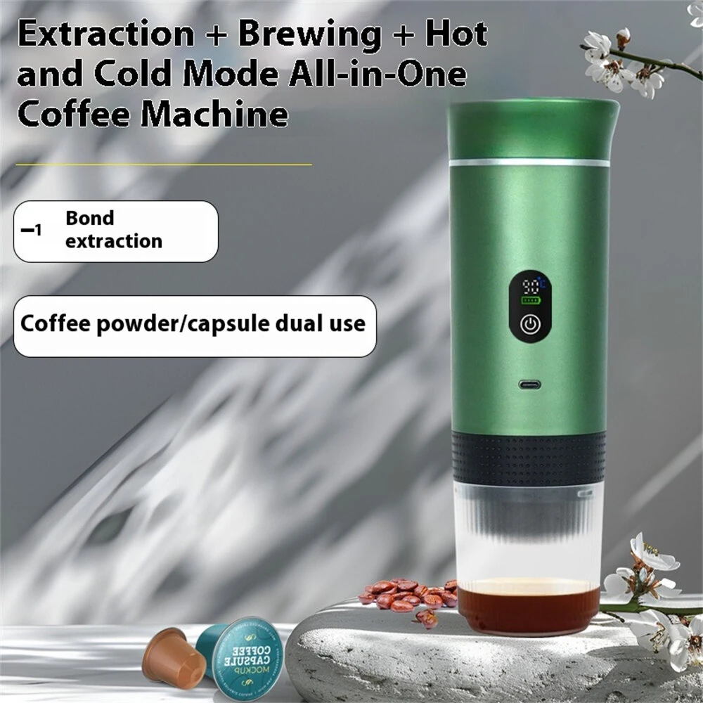 USB Intelligent Digital Display American Italian Capsule Extraction Coffee Machine Outdoor Portable Espresso Coffee Machine for Car Home Travel — view 7