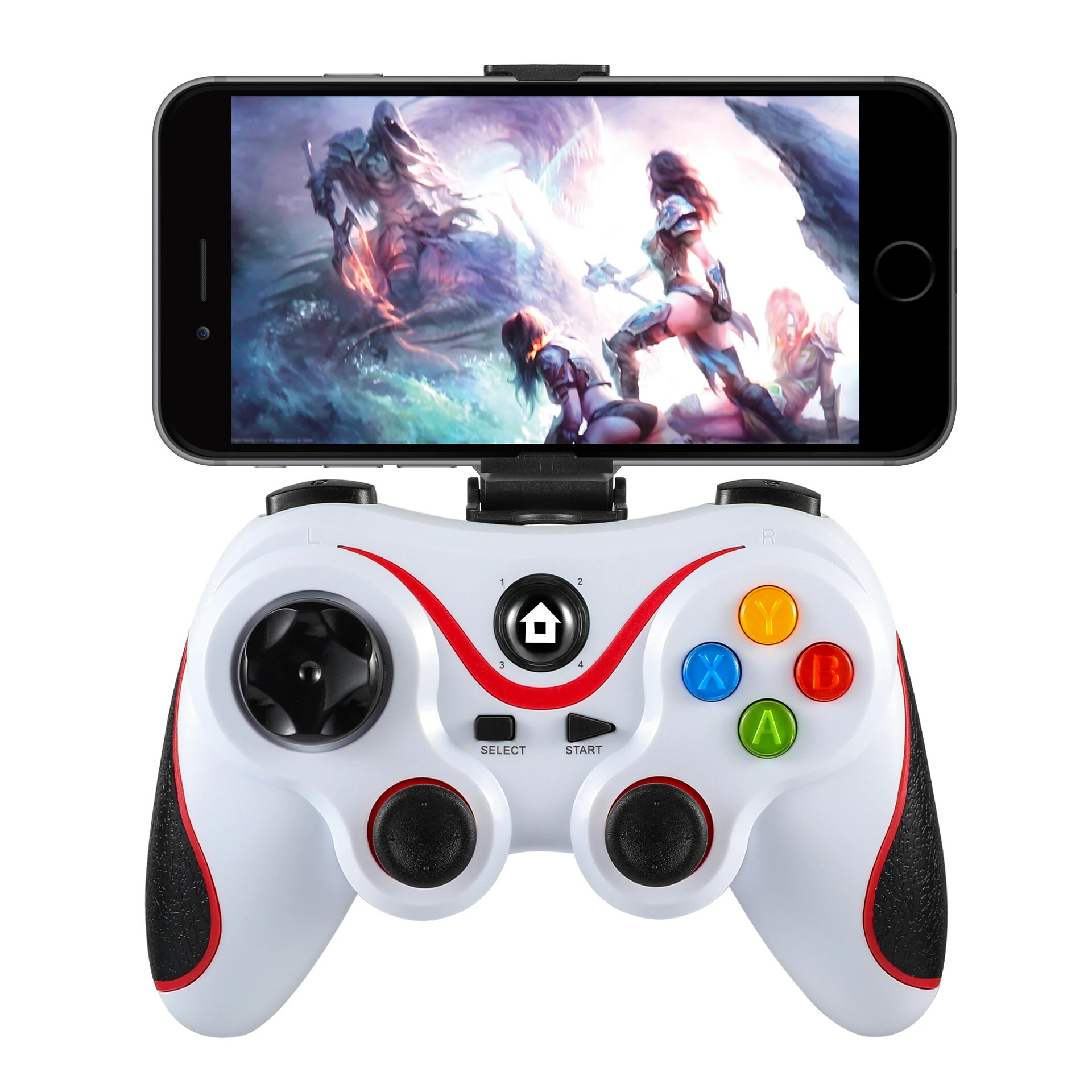 V8 Wireless bluetooth Game Controller Rechargeable 20H Battery Ergonomic Design for PC Switch PS4 PS3 Android iOS Smart TV — view 2