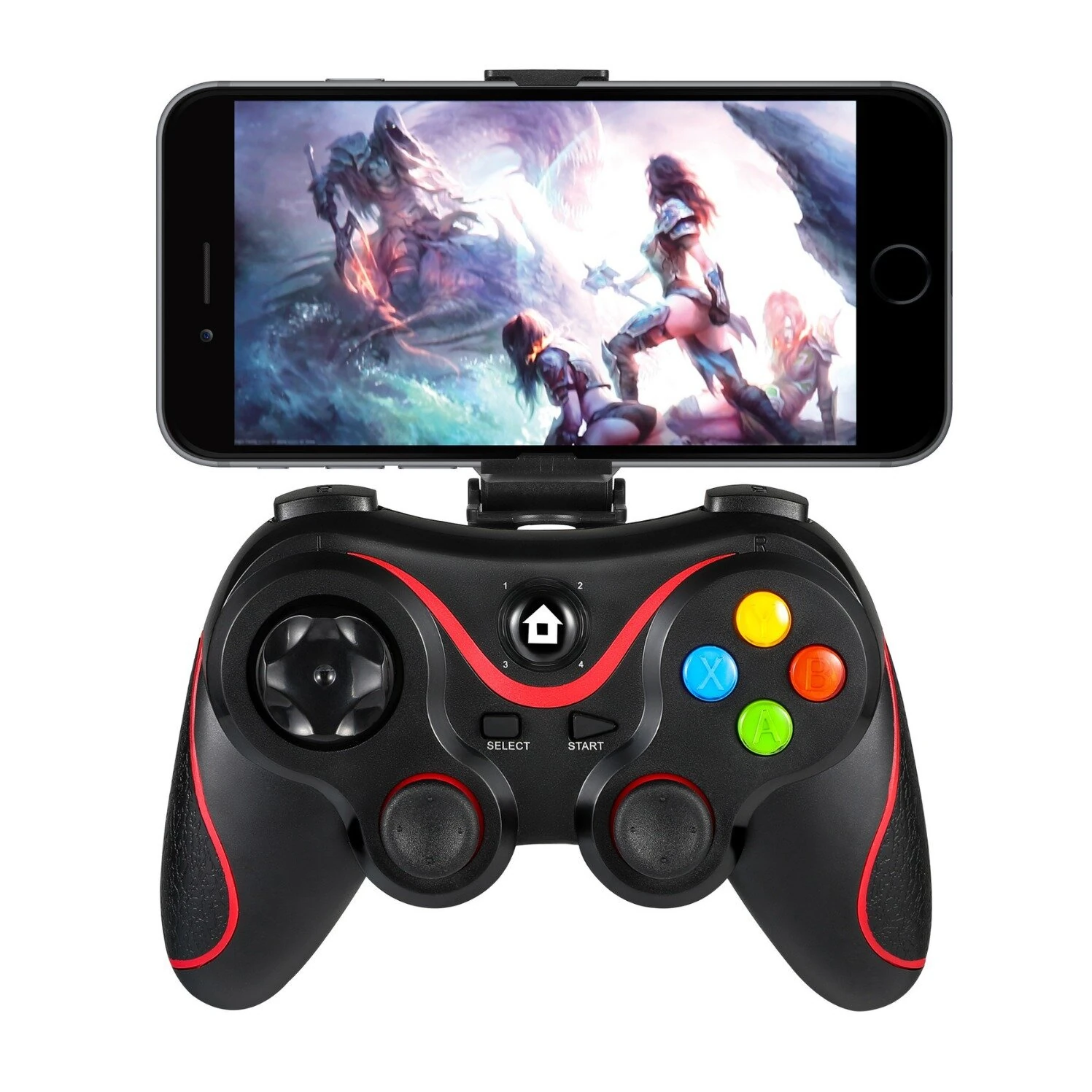 V8 Wireless bluetooth Game Controller Rechargeable 20H Battery Ergonomic Design for PC Switch PS4 PS3 Android iOS Smart TV — view 3