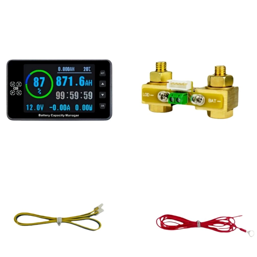 VA9910 Coulometer Multi-functional Battery Capacity Tester 200A Voltmeter Ammeter Battery Meter Power Monitor 8-120V 3.5 inch Diverter No Base — view 7