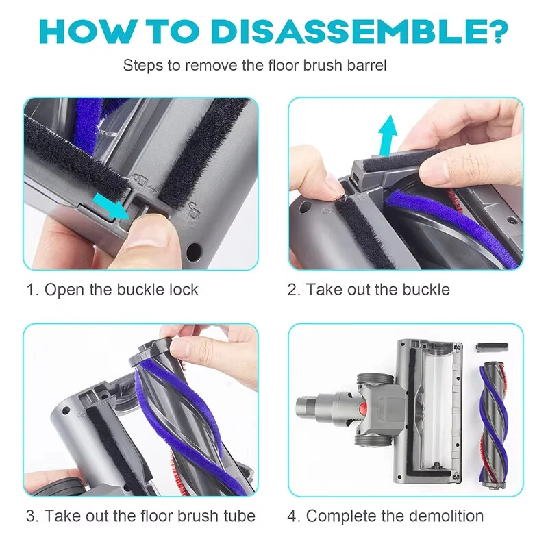 Vacuum Cleaner Brush, Floor Cleaning Tool, Electric Turbine, Replacement Parts for Dyson V7, V8, V10, V11 — view 8