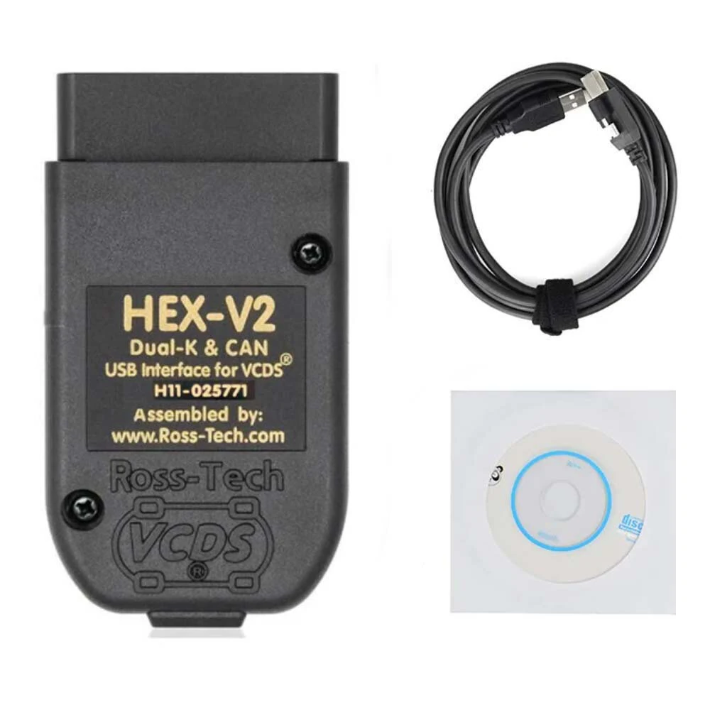 VCDS 24.7 Scanner Tool Cable OBD2 Diagnostic Multi-language HEX V2 Wesheu VCDS COM for VAG for Audi/Skoda/Volkswagen — VCDS