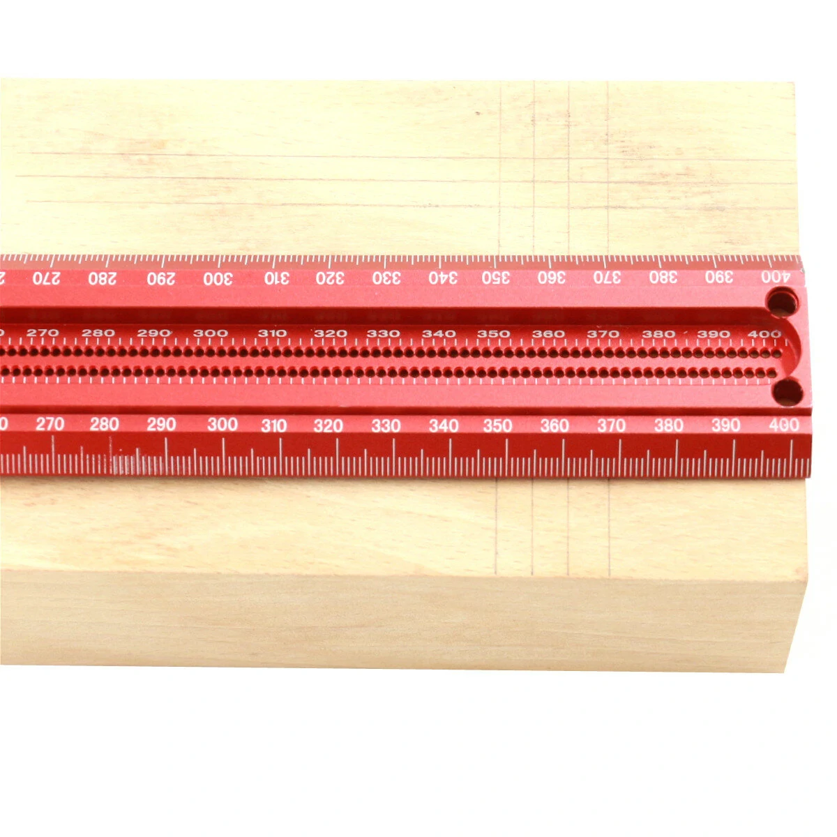 VEIKO 300/400/500/600mm Woodworking Line Scriber T-type Ruler 1mm Hole Crossed Ruler Aluminum Alloy Marking Gauge — view 9