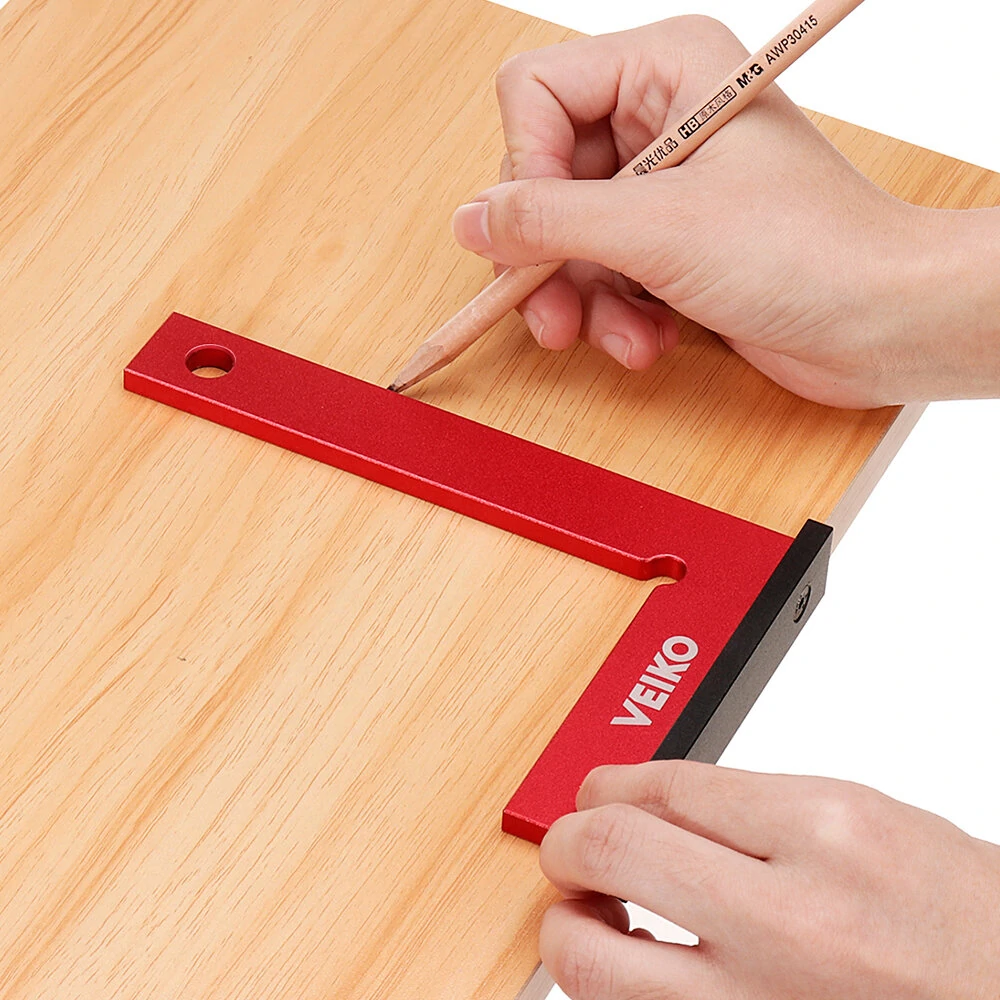 VEIKO Aluminum Alloy 150X100MM Square Ruler 90 Degree Right Angle Ruler With Solid Wide Base Check Tool Verticality Accurately — view 7