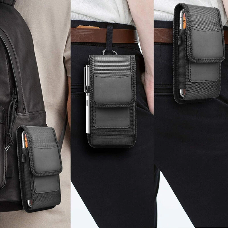 Vertical 5-7.5 inch Phone Holster Case Waist Bag with Belt Clip Portable Nylon Pouch Cover L-XXXL — view 6