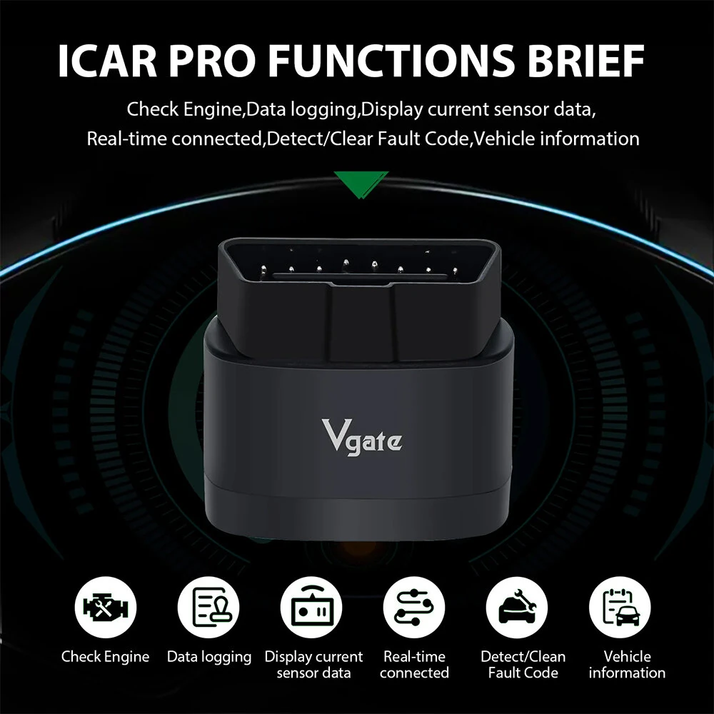 Vgate iCar Pro 2S ELM327 OBD-II Adapter Fast bluetooth V5.3 for Android/IOS/PC OBD2 Scanner Upgraded Version V2.3 Car Diagnostic Tool — view 4