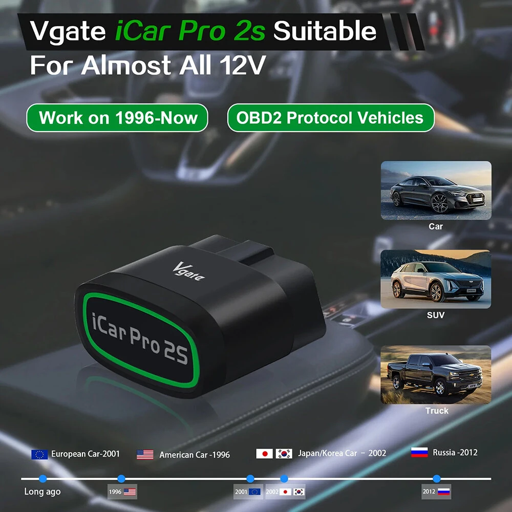 Vgate iCar Pro 2S ELM327 OBD-II Adapter Fast bluetooth V5.3 for Android/IOS/PC OBD2 Scanner Upgraded Version V2.3 Car Diagnostic Tool — view 9