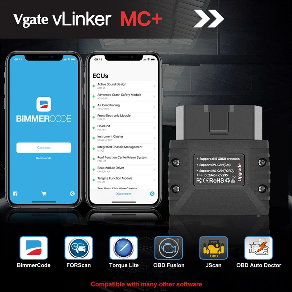Vgate vLinker MC / MC+ Bluetooth BT3.0 / BT4.0 OBD2 Diagnostic Scanner Support Single Wire CAN(GMLAN) & Medium Speed CAN(MS-CAN) — view 5