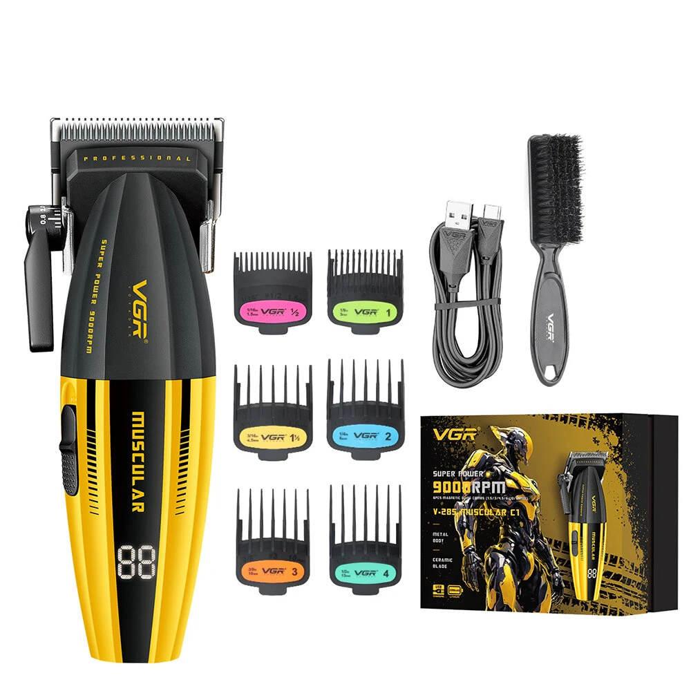 VGR V-285 9000RPM Professional Hair Clipper for Men LED Display DLC Blade Cordless Ceramic Blade Hair Trimmer Haircut Machine — view 2