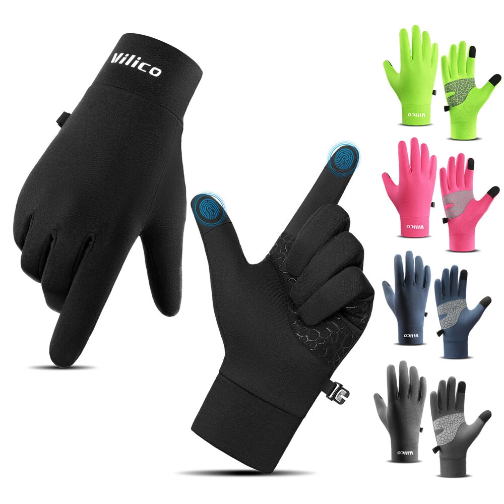 VILICO 1 Pair of Warm Winter Gloves Men Women Outdoor Sports Touchscreen Non-Slip Cycling Gloves Thin Edition with Velvet — Vilico