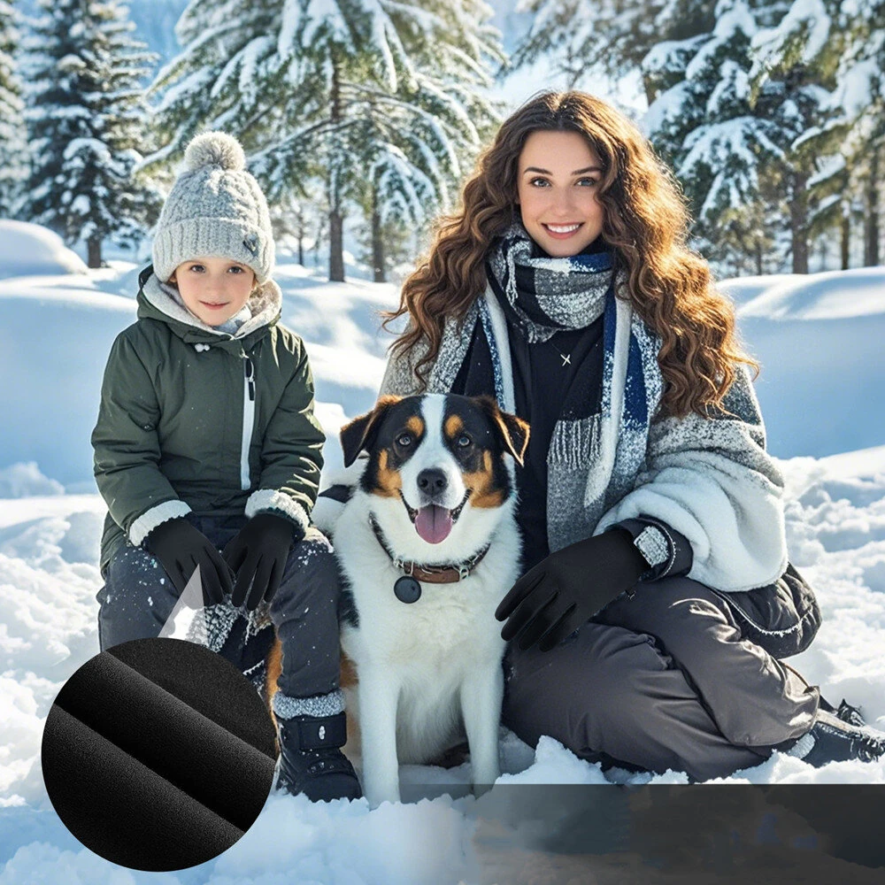 VILICO 1 Pair of Warm Winter Gloves Men Women Outdoor Sports Touchscreen Non-Slip Cycling Gloves Thin Edition with Velvet — view 6