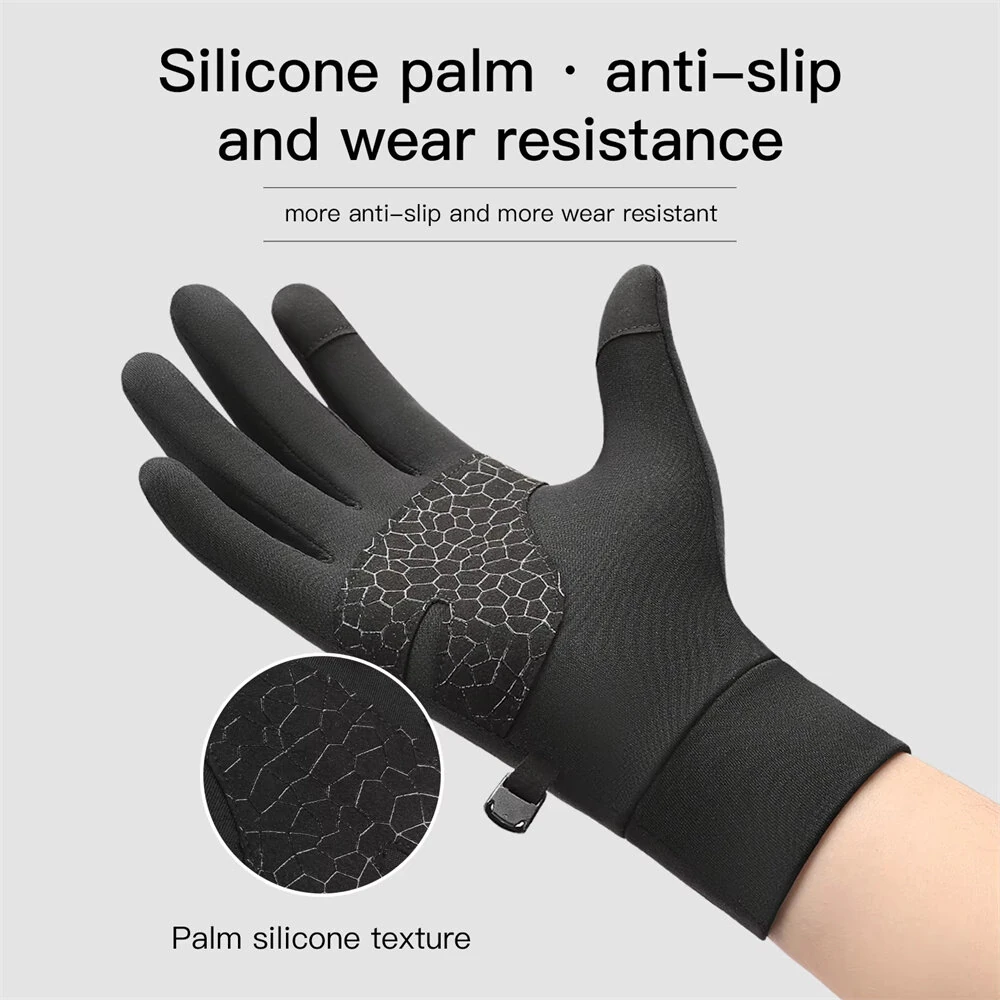 VILICO 1 Pair of Warm Winter Gloves Men Women Outdoor Sports Touchscreen Non-Slip Cycling Gloves Thin Edition with Velvet — view 7