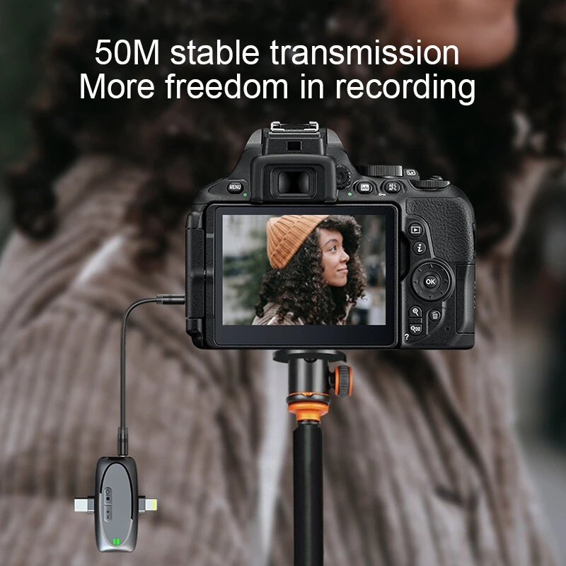 VIMAI AP006 Wireless Lavalier Microphone Smart Noise Cancelling Mic 50m Range 6H Battery Life USB-C/iP Interface Compatible for iPhone Android Camera Live Streaming Recording — view 6