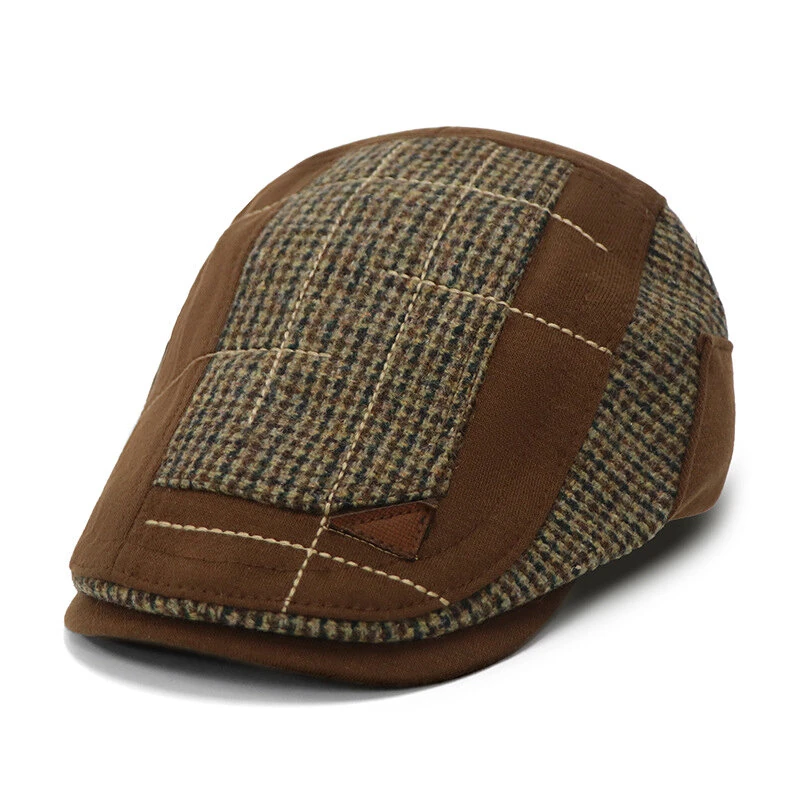 Vintage Patchwork Beret Men's Casual Comfortable Newsboy Cap Retro Fashion Flat Cap Peaked Cap for Men — view 3