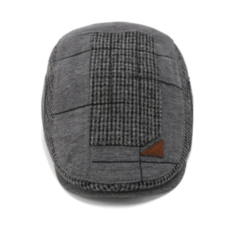 Vintage Patchwork Beret Men's Casual Comfortable Newsboy Cap Retro Fashion Flat Cap Peaked Cap for Men — view 6