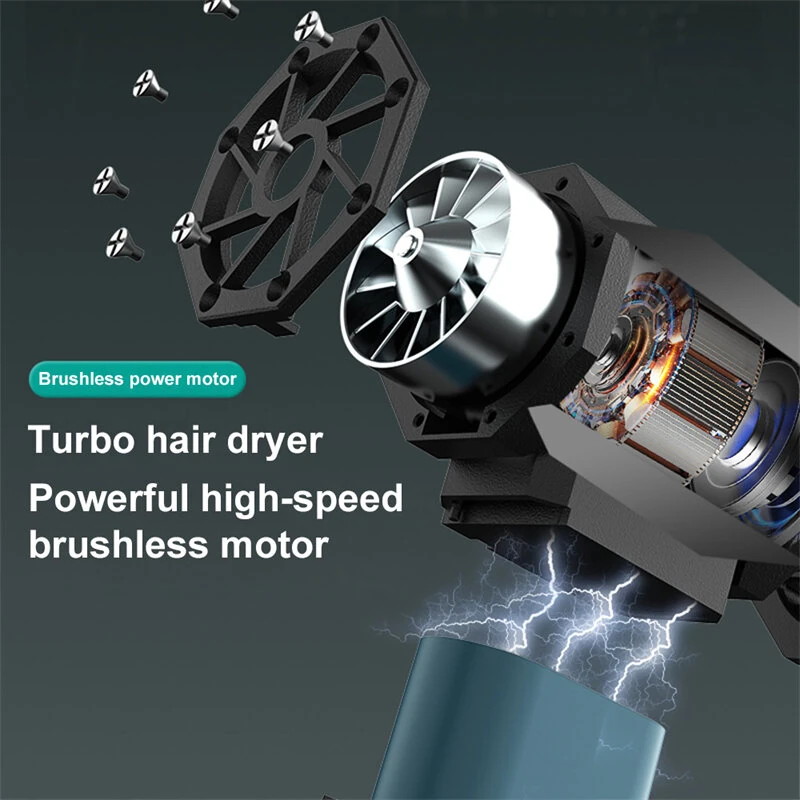 Violent Fan 110,000RPM Peak Powerful Air Blower Vacuum Dust Cleaner Type-C Charging Strong Winds 52m/s MAX Brushless Turbo Blower — view 5
