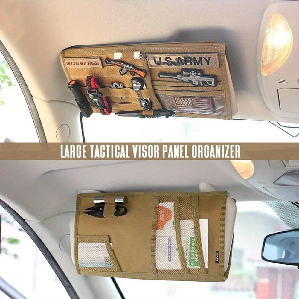 Visor Panel Storage Bag Tactical Sun Visor Holder Truck Large Molle Visor Panel Vehicle Car Visor Storage Bag Multi-Function Storage Bag — view 5