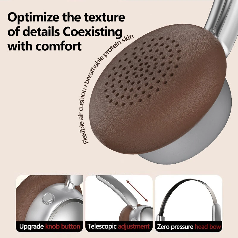 VJE11 Wireless Headset Portable bluetooth Headphone 40mm Dynamic Coil Unit Three-mode Breathable Earmuffs On-Ear Headphones — view 7