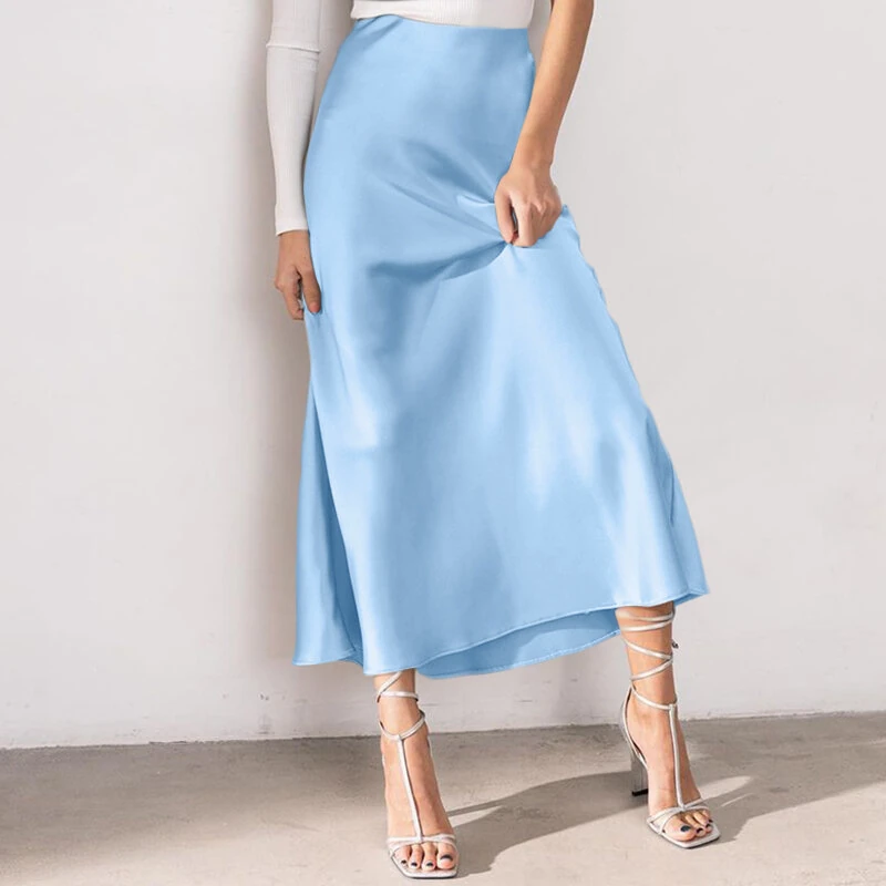 VONDA Women Bustle Skirt Fashion Elegant Overskirts Comfy Touch Solid-color Bottom Skirt Plus Size for Women — VONDA
