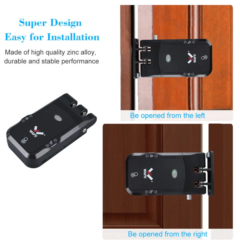 WAFU 026 Home Invisible Remote Control Security Door Lock Graffiti Smart Electronic Lock No Hole Design Dual System Dual Motor — view 6