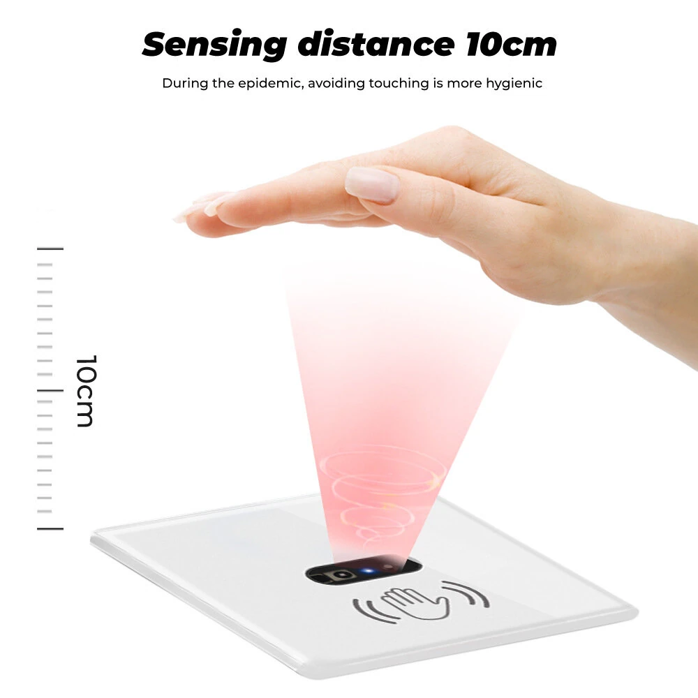 Wall-mounted Smart IR Light Switch Wave Infrared Sensor No Need Touch Tempered Glass Panel Switch Neutral Wire Needed — view 4
