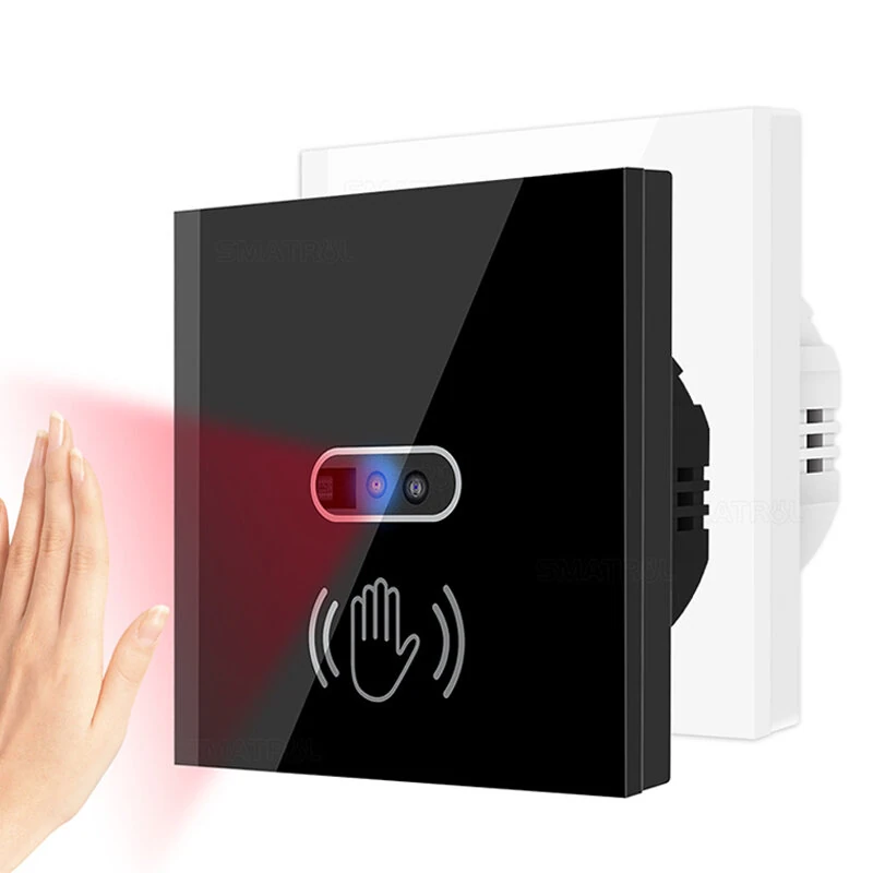 Wall-mounted Smart IR Light Switch Wave Infrared Sensor No Need Touch Tempered Glass Panel Switch Neutral Wire Needed — view 7