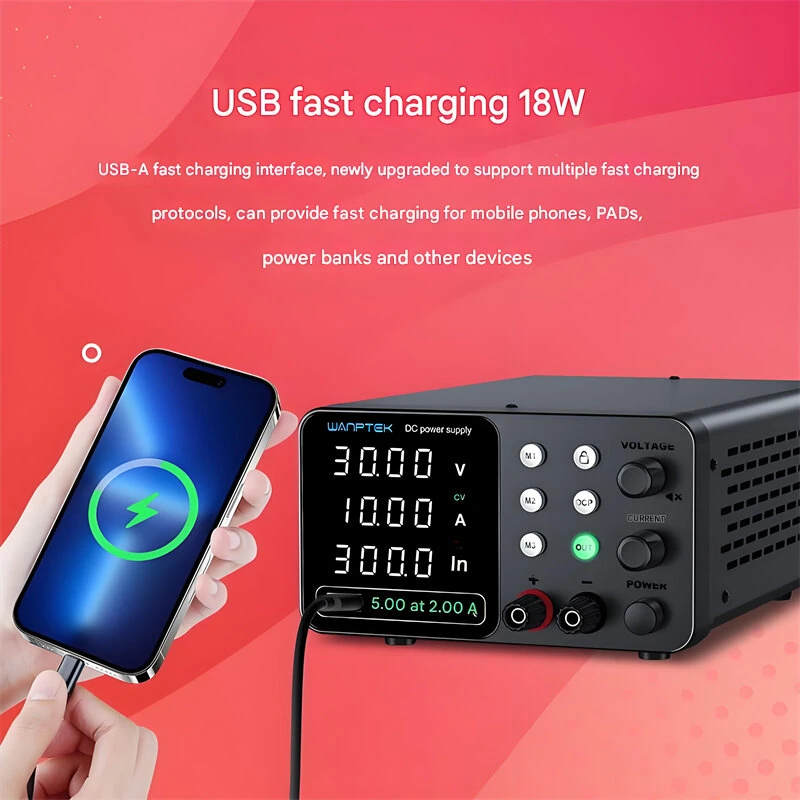 WANPTEK DC Power Supply TPS-C1203 TPS-C305 C605 C3010 0-160V 0-10A 360W 300W 150W Adjustable Regulated Power Supply USB Fast Charge Overcurrent Protection Digital Display — view 6