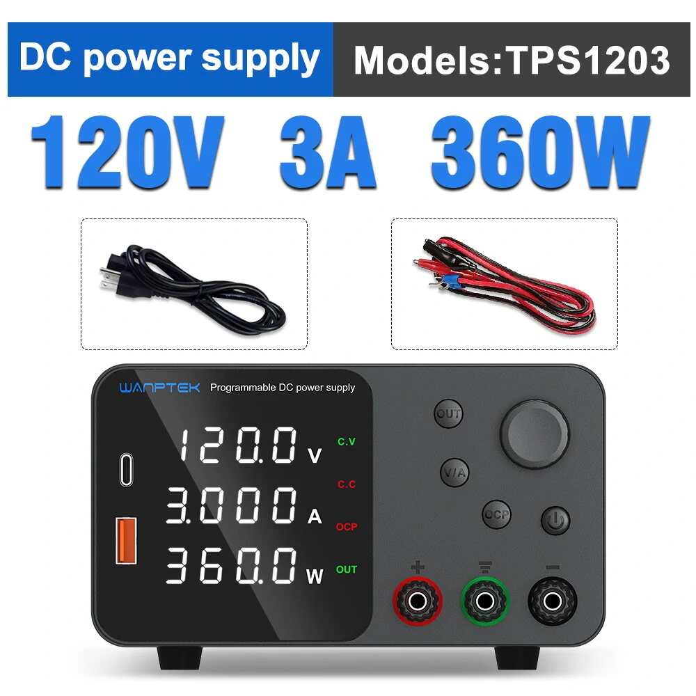 WANPTEK Lab Bench Power Supply 150W 300W 360W Laboratory Switching Power Supply Unit 30V 60V 120V 3A 5A 10A Adjustable Digital Source Voltage Stabilizer — view 7