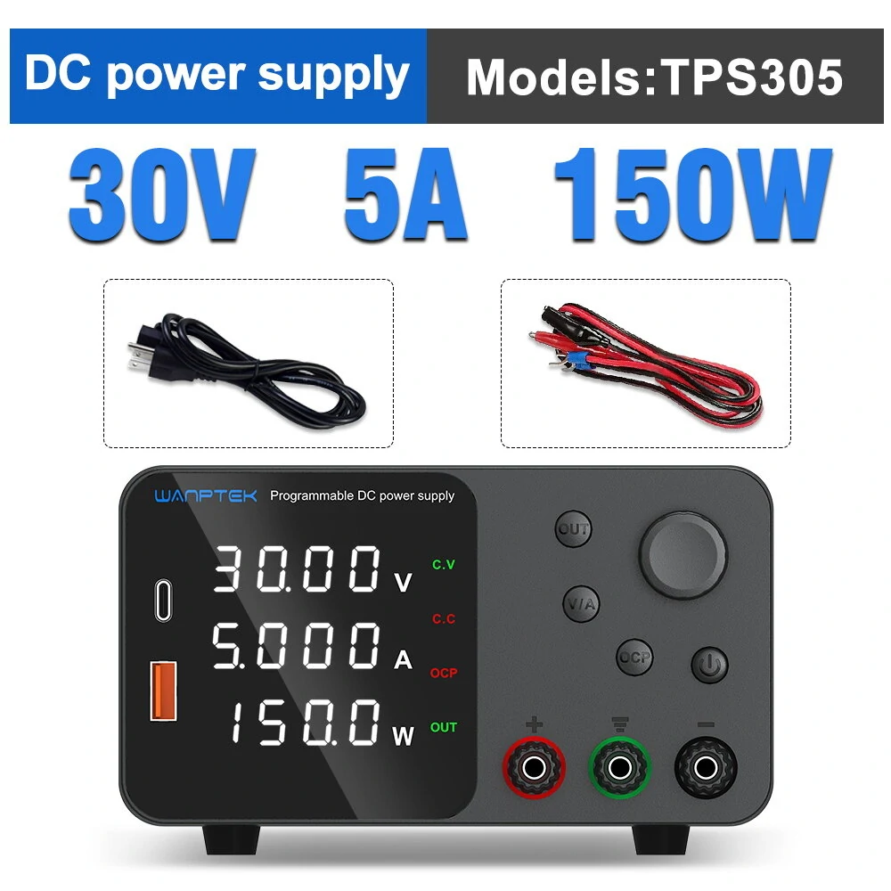 WANPTEK Lab Bench Power Supply 150W 300W 360W Laboratory Switching Power Supply Unit 30V 60V 120V 3A 5A 10A Adjustable Digital Source Voltage Stabilizer — view 9