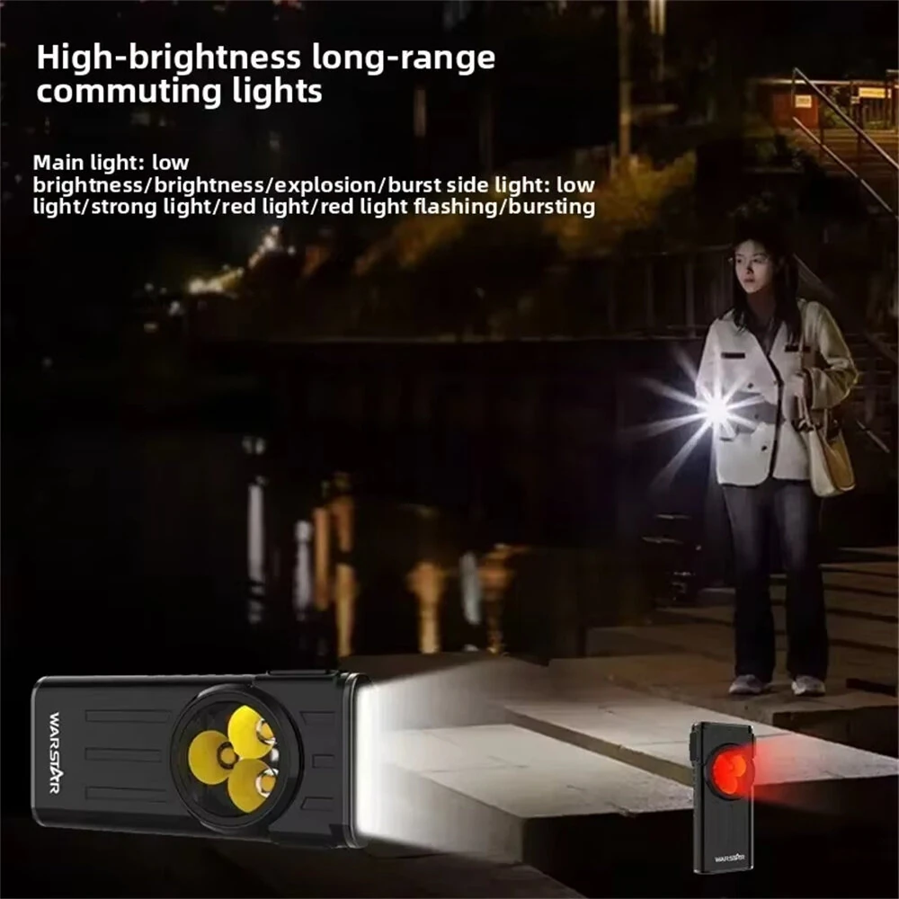 Warstar WT3 260LM EDC LED Keychain Flashlight With White Red Light Type-C Rechargeable Portable Mini Torch Work Light with Magnet for Camping Hiking and Emergency Use — view 7