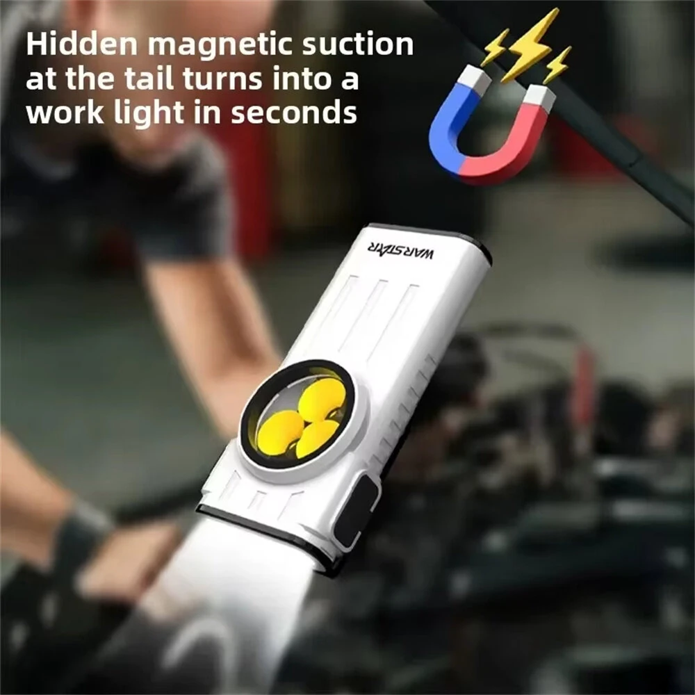 Warstar WT3 260LM EDC LED Keychain Flashlight With White Red Light Type-C Rechargeable Portable Mini Torch Work Light with Magnet for Camping Hiking and Emergency Use — view 9