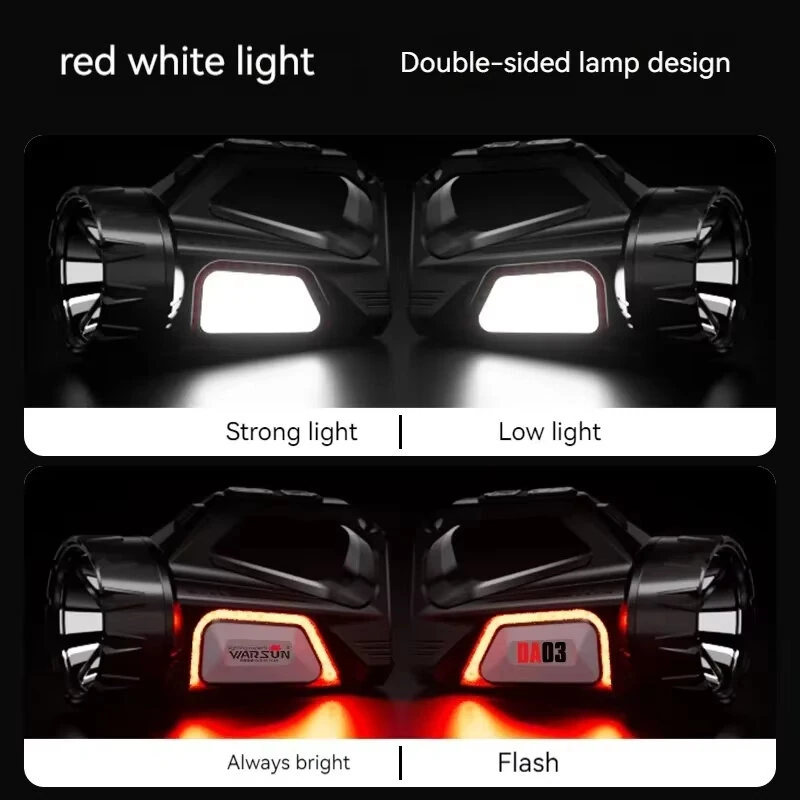 WARSUN DA03 Solar Rechargeable Energy Camp Flashlights ABS Portable Waterproof Torch Work Light Outdoor Hiking Camping Searchlight — view 7