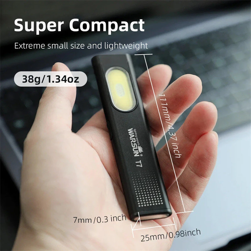 WARSUN T7 Pro 470LM Portable LED Flashlight With Ruler Outdoor Rechargeable Waterproof IP44 Magnetic Grip Multi-Function Work Light — view 10