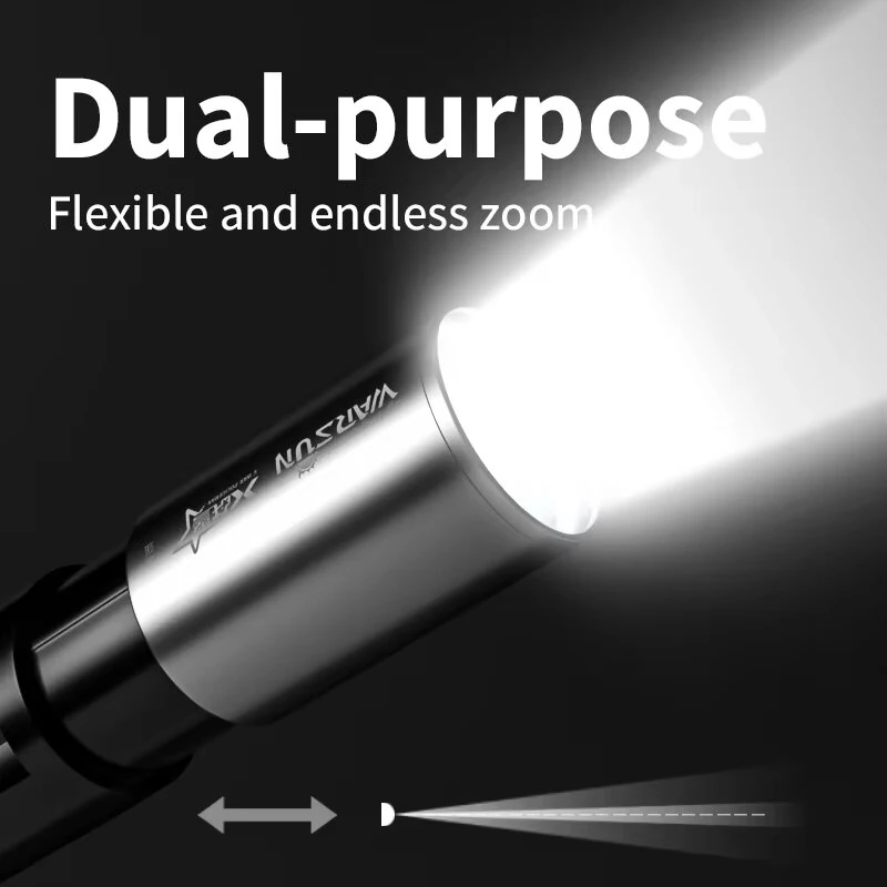 WARSUN W7000 500 Lumens Rechargeable LED Flashlight with COB Side Light 4 Lights Modes Type-C Charging Waterproof Torch for Camping Hiking Emergency — view 4