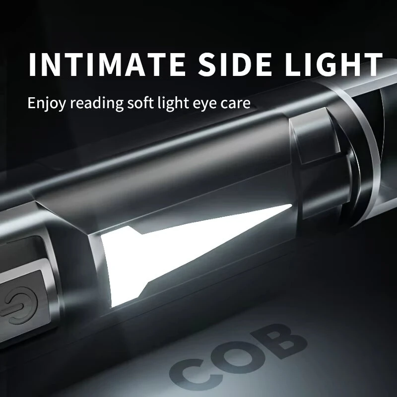 WARSUN W7000 500 Lumens Rechargeable LED Flashlight with COB Side Light 4 Lights Modes Type-C Charging Waterproof Torch for Camping Hiking Emergency — view 5