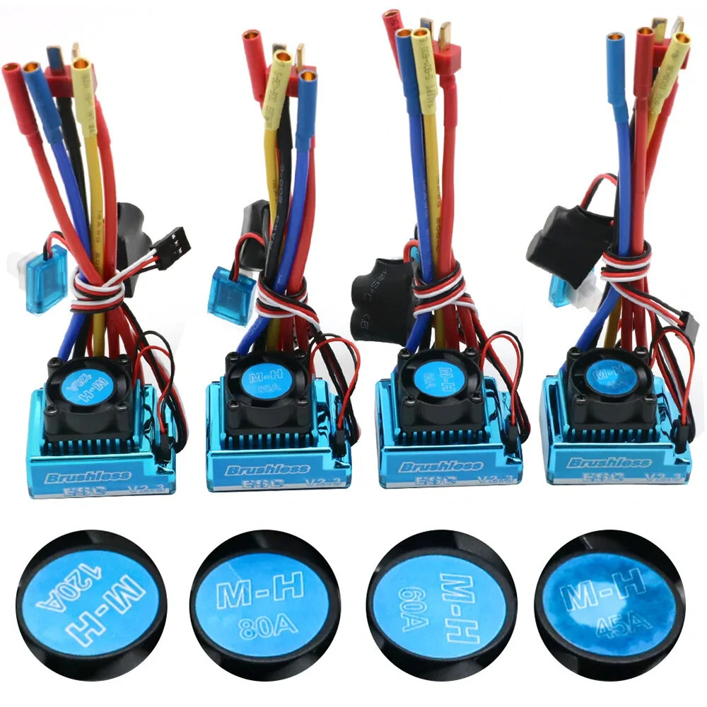 Waterproof 45A 60A 80A 120A Brushless ESC Electric for 1/8 1/10 1/12 RC Car Parts — Pricio